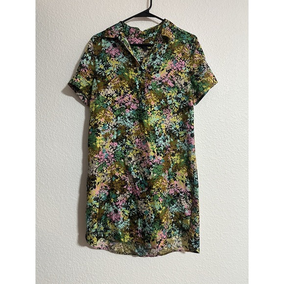 J. Crew Factory Dresses & Skirts - J. Crew Women's 100% Silk Floral Dress 6 Knee Length Pockets Collared Spring